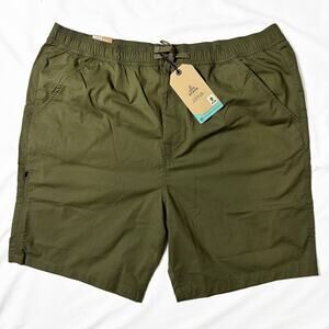 Prana Double Peak Elastic E-Waist Shorts Men XXL (37-38) 8" Inseam Green NWT
